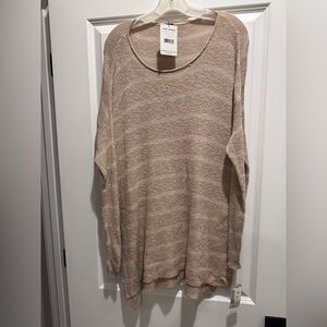 Free People Light Brown Knit Top